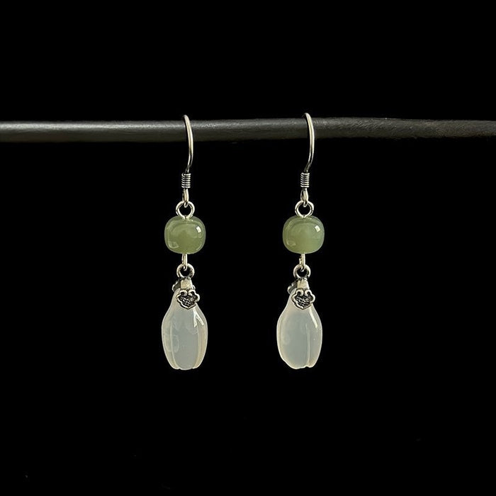 Wholesale Water Drop Pendant Earrings Women's Retro Jade Earrings Niche Ear Hangers New