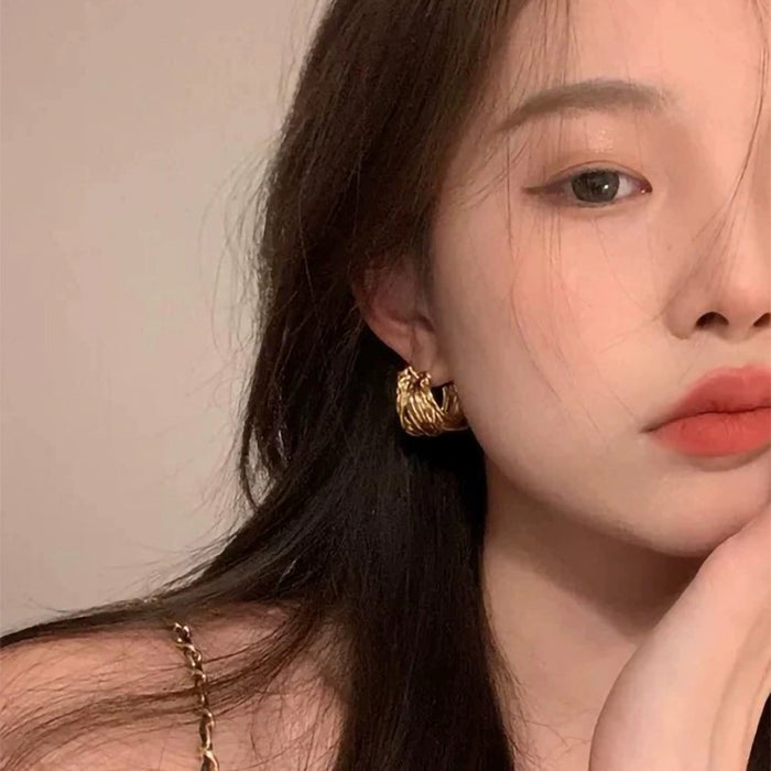 Wholesale Irregular texture, exaggerated earrings, ear clips, temperament earrings