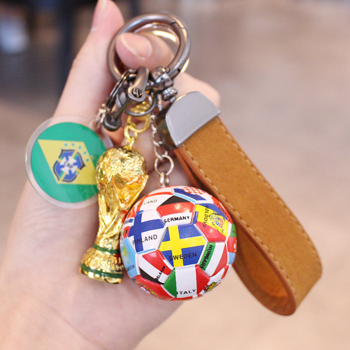 Wholesale Football Acrylic Car Keychain Pendant Gift for Fans