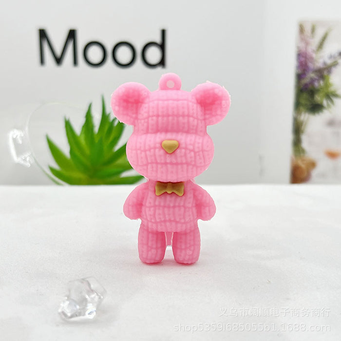 Wholesale Bear Key Chain Doll Pendant Collar Bear Key Chain Pendant Little Bear Key Chain Doll Pendant Cream Glue