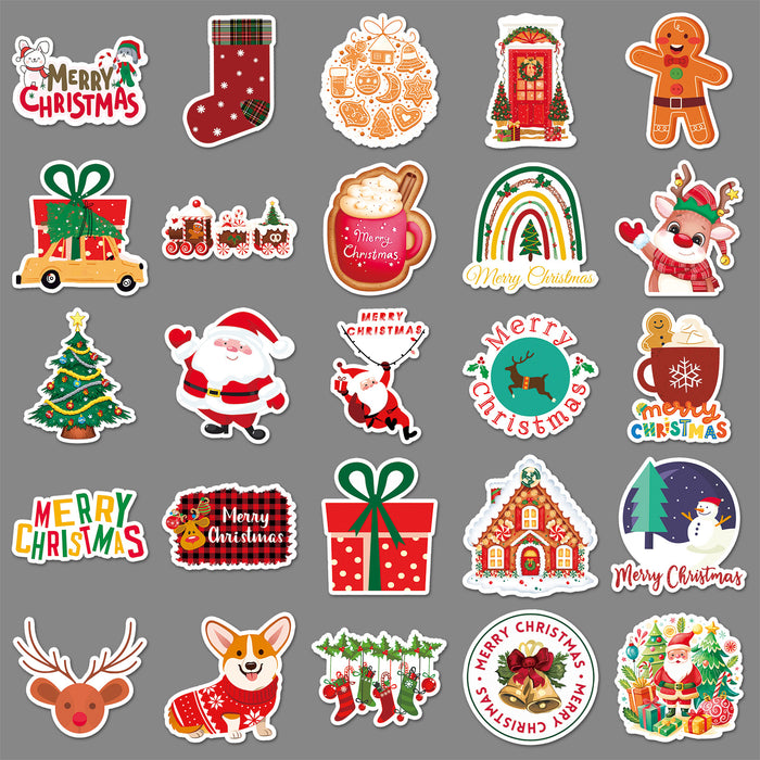 Wholesale 50pcs Christmas  Cartoon Holiday Decoration Stickers