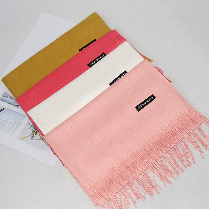 Wholesale New Product Imitation Cashmere Scarf Women's Korean Version Tassel Scarf Fashionable Warm Solid Color Scarf JDC-SF-MC002