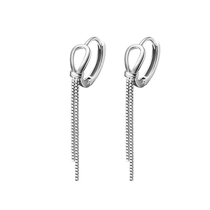 Wholesale Earrings with long temperament, knot earrings, hollowed out water droplet chains, and ear buckles