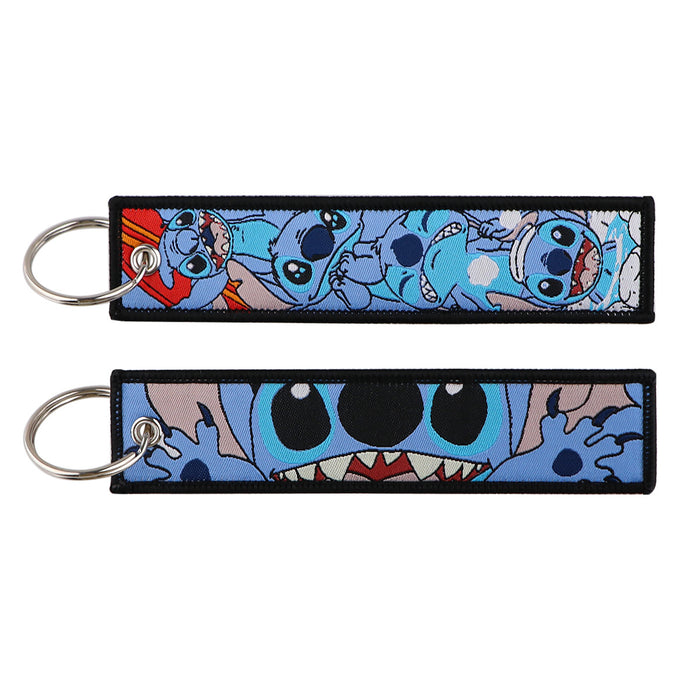 Wholesale Cartoon Cute Woven Label Lanyard Keychain JDC-KC-KKX004