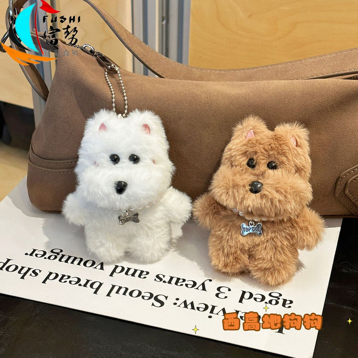 Wholesale Original Cute Plush Puppy School Bag Pendant Creative Necklace Dog Key Doll