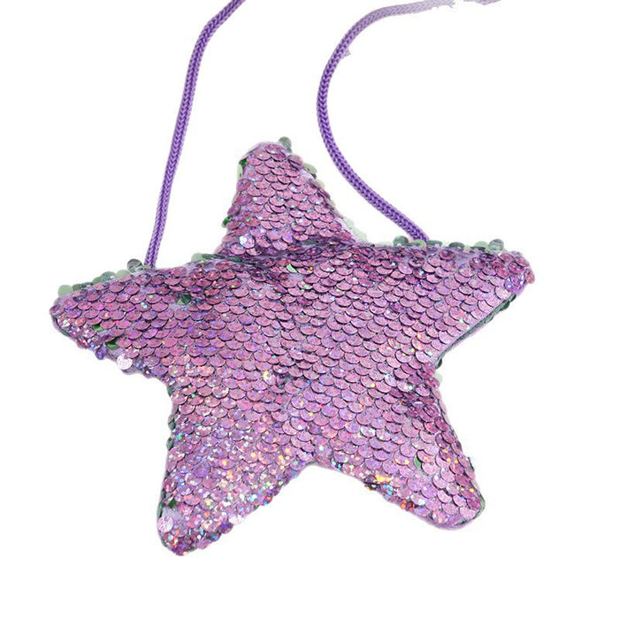 Wholesale Chic Sequined Star Coin Purse Polyester Wallet for Kids Everyday Use Resale