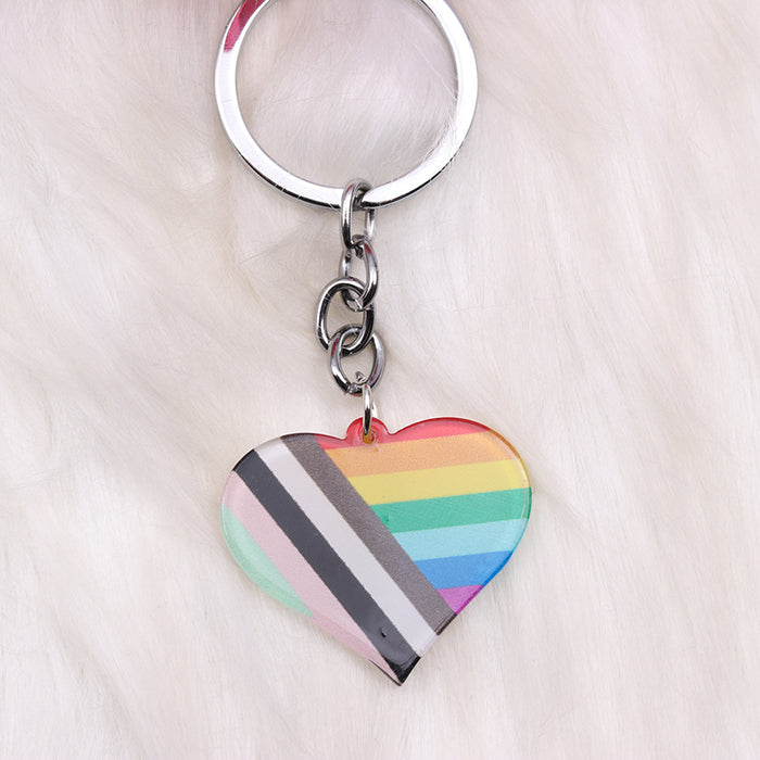Wholesale Rainbow Love Acrylic Keychain JDC-KC-MingM003