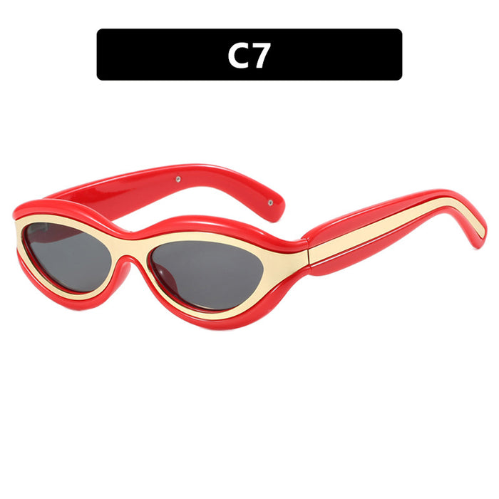 Wholesale Color Blocking Retro Anti-UV PC Sunglasses JDC-SG-PLS131