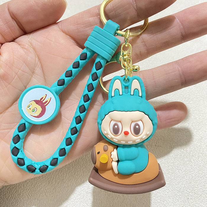 Wholesale Cartoon Plush Rocking Horse Keychain Cute Bunny Doll Student Backpack Pendant Gift