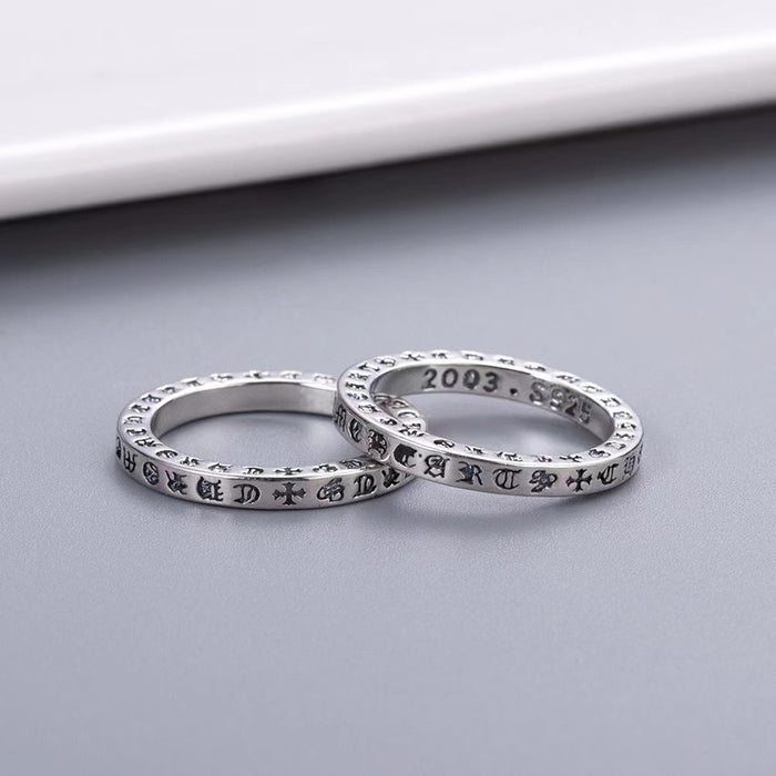 Wholesale Classic retro wide and narrow style couple ring for men and women