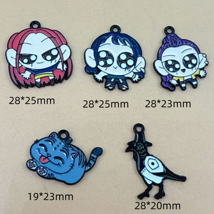 Wholesale 10pcs Cartoon Anime Oil Drip Alloy DIY Earrings,  Keychains,  and Pendants . . .