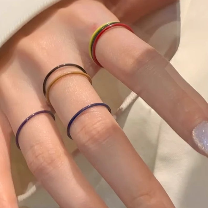 Wholesale A seven piece set of stacked rings with a high-end, fashionable, and personalized feel