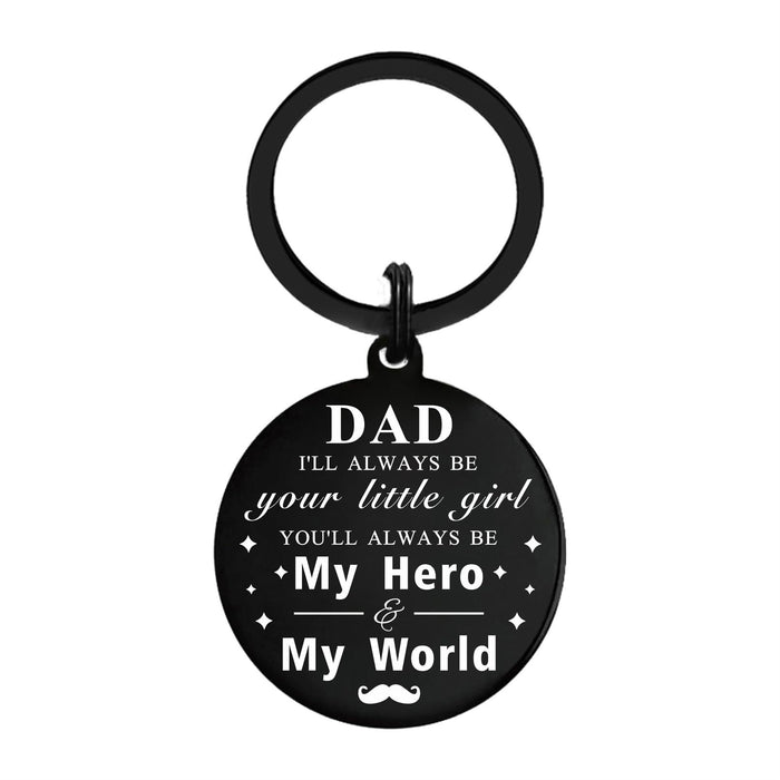 Wholesale Father's Day keychain stainless steel electroplating laser marking engraving
