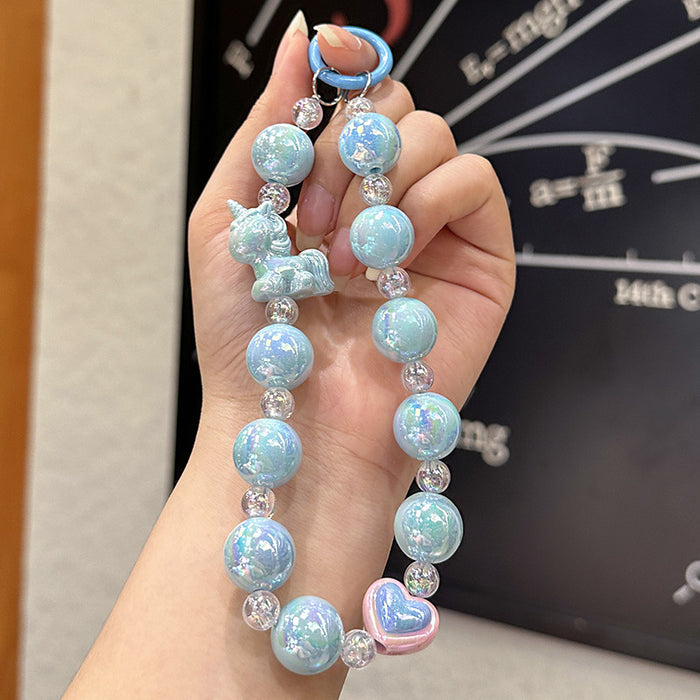 Wholesale Wholesale acrylic DIY handmade bead keychain, phone pad, phone chain