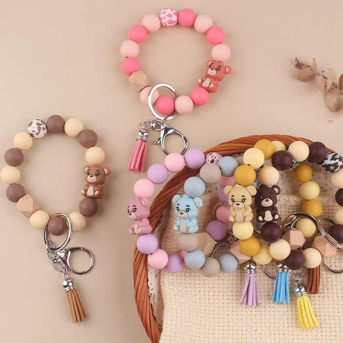 Wholesale Cartoon Bear Silicone Keychain