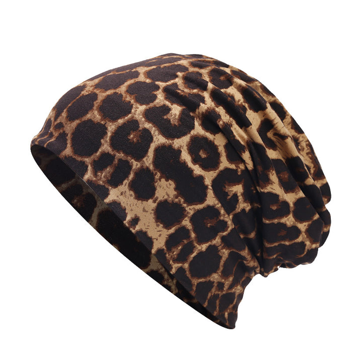 Wholesale Leopard print headf that can be used as both a Fashionhat and a neck warmer.