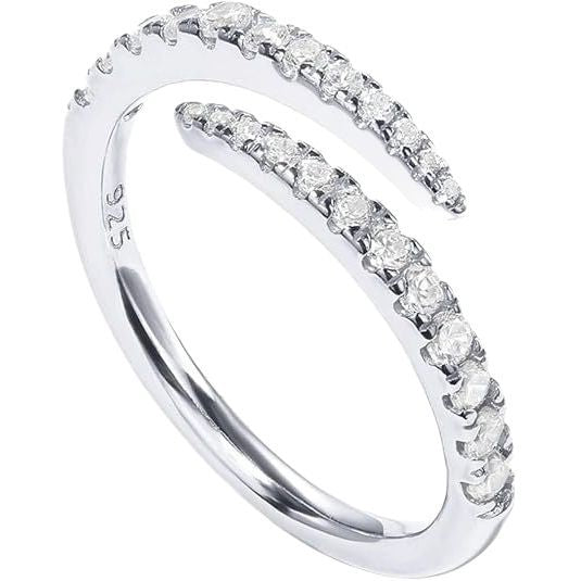 Wholesale Micro inlaid diamond ring, niche design, open mouth, light luxury, high-end fashion ring