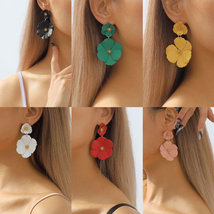Wholesale Flower Ear Alloy Earrings JDC-ES-QianDi027