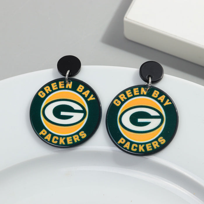 Wholesale Football League Exaggerated Earrings