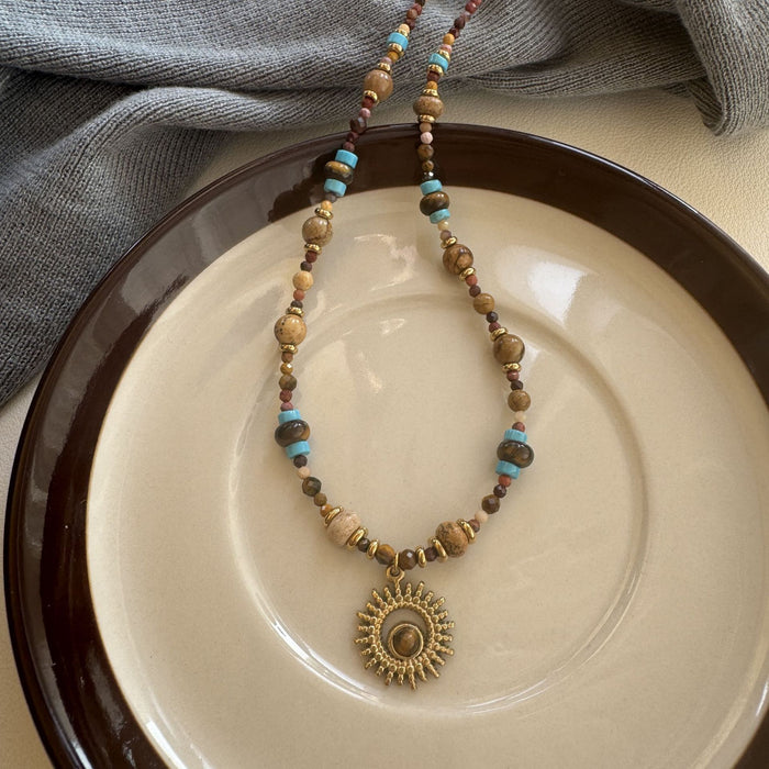 Wholesale Necklace, light luxury, high-end accessories, small sun titanium steel necklace, women's collarbone chain