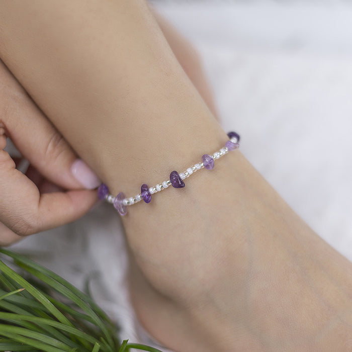 Wholesale Simple and versatile retro ankle chain metal alloy turquoise foot accessory