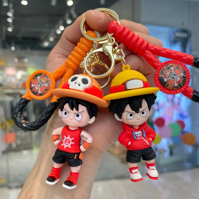 Wholesale Cross border cartoon anime keychain 3D doll car keychain backpack pendant small gift wholesale