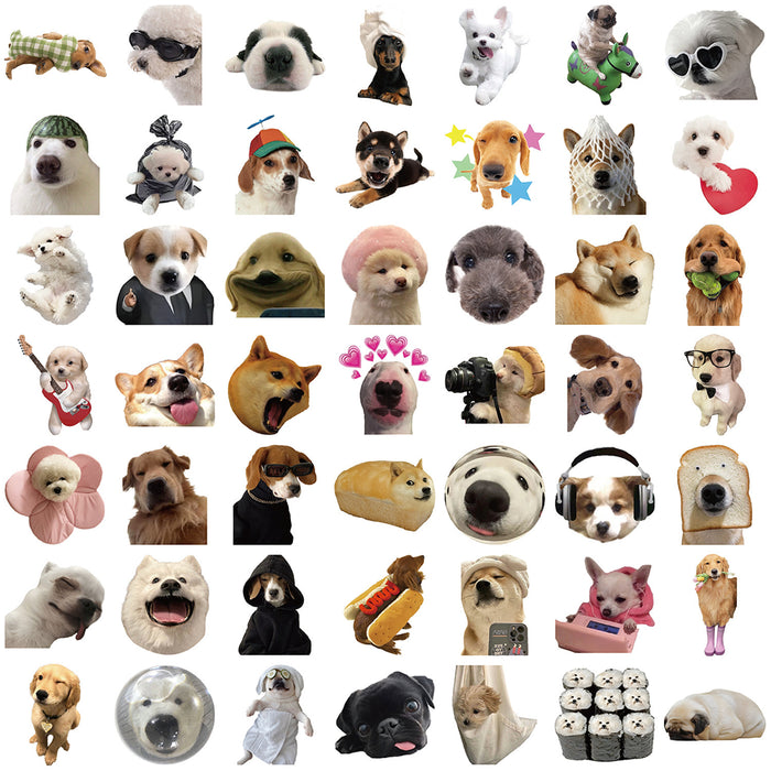 Wholesale 50pcs Puppy Emoji Graffiti Waterproof Stickers