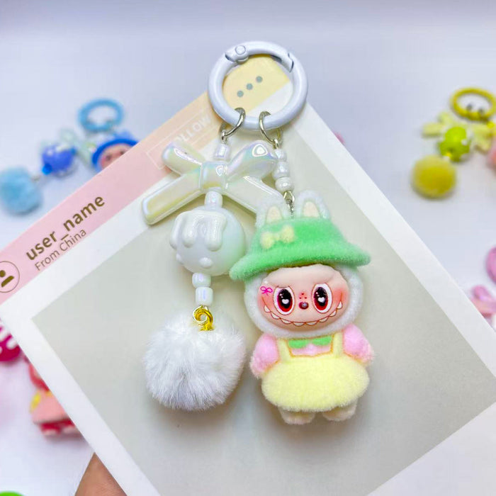 Wholesale Flocked pendant cute doll keychain