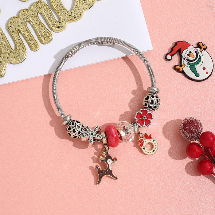Wholesale Stainless Steel Christmas Beaded Bracelet MOQ≥2