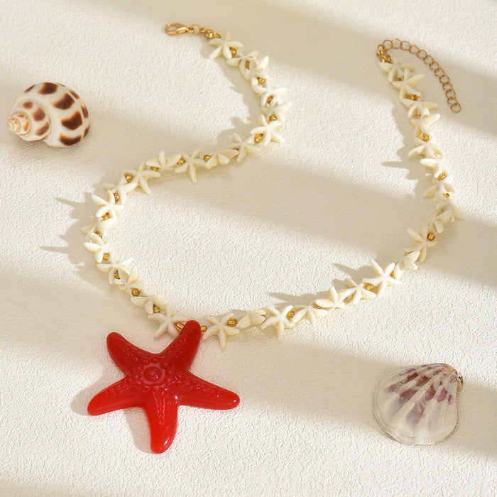 Wholesale Shell Starfish Beaded Necklace Fashion Jewelry for Women
