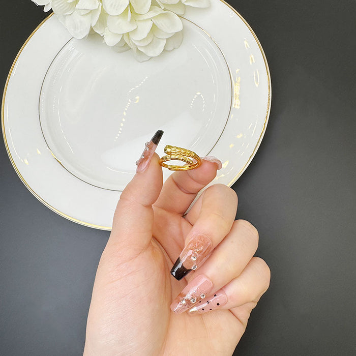 Wholesale Sand Gold Ring Trendy Design Spirit Snake Open Ring Jewelry Wholesale