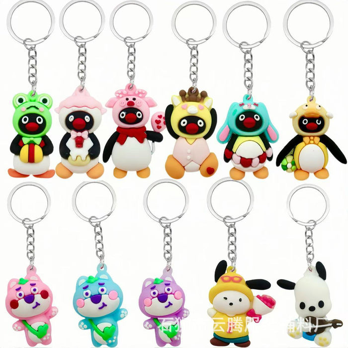 Wholesale 10pcs  Penguin keychain doll pendant bear keychain doll car bag pendant