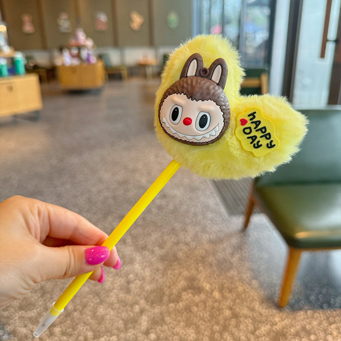 Wholesale cute little rabbit fur ball ball pen