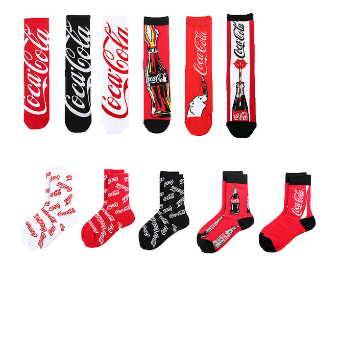 Wholesale Letter casual sports jacquard red youth mid tube socks trendy socks long socks