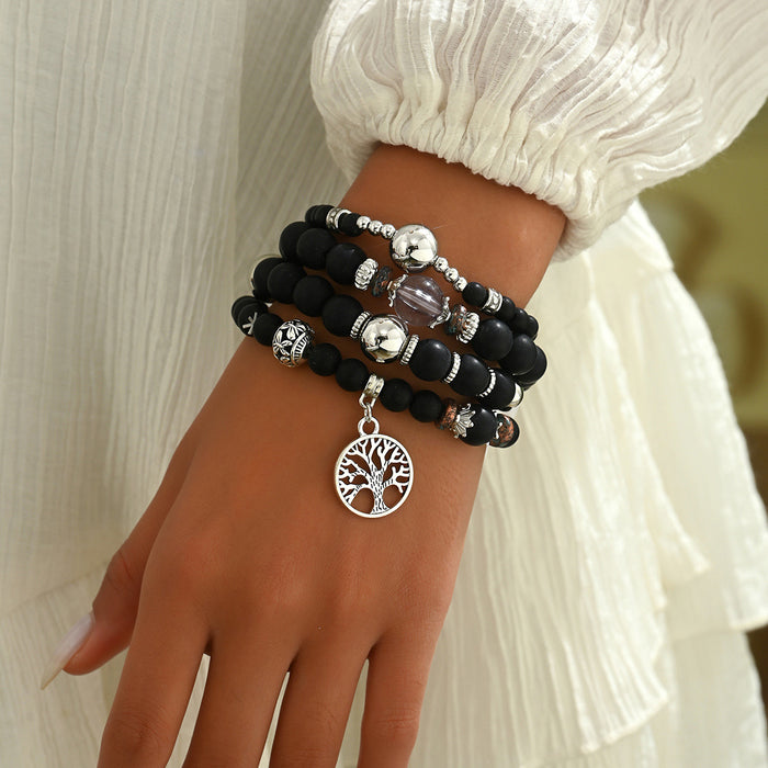Wholesale Layered Turquoise Leaf Bracelet Set 4-Piece Fashion Jewelry Accessory MOQ≥2