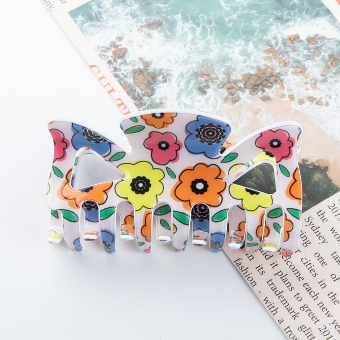 Wholesale Bow-Shaped Flower Pattern Hair Clip