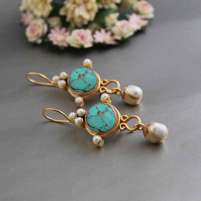 Wholesale Alloy Bohemian Turquoise Earrings
