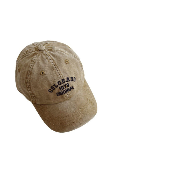 Wholesale Small niche vintage children's baseball cap, versatile and washed denim hat, sun shading duckbill cap