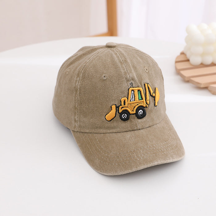 Wholesale Children' s retro excavator cartoon baseball cap
