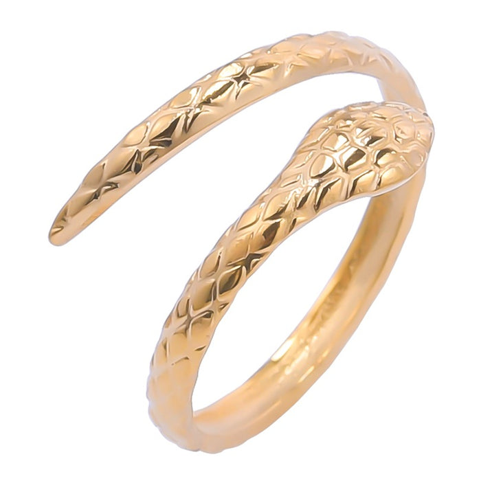 Wholesale Steel titanium gold ring with adjustable tail ring opening