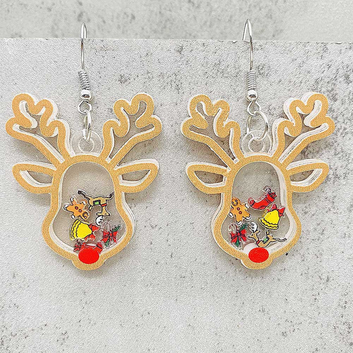 Wholesale Christmas Earrings Christmas Tree Snowman Elk Shaker Earrings Christmas Ornaments Gifts