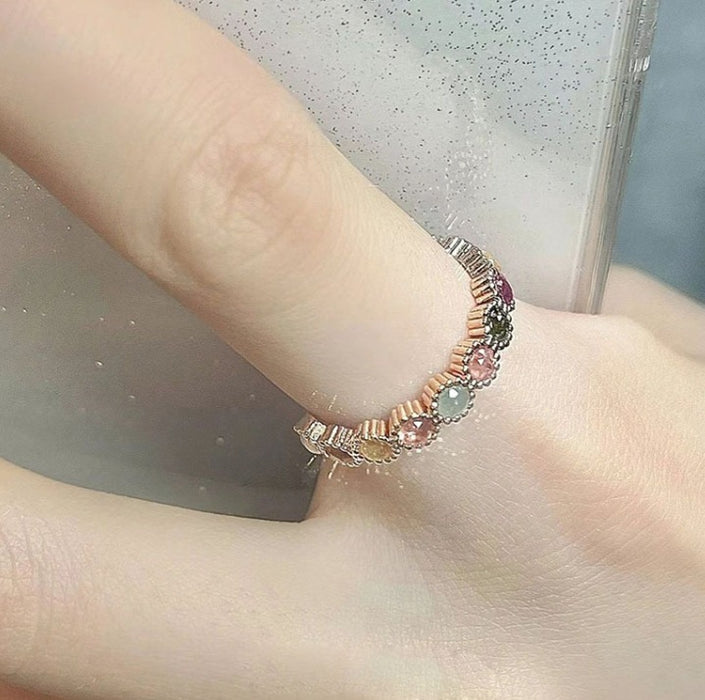 Wholesale Colorful ring niche design open adjustable ring index finger ring