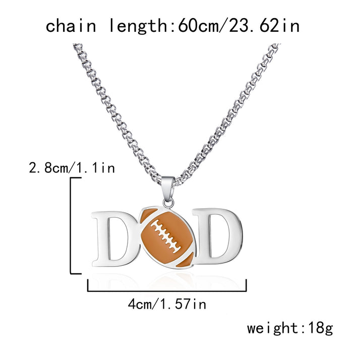 Wholesale Oil dripping titanium steel necklace stainless steel non-fading ball oil dripping letter sweater chain
