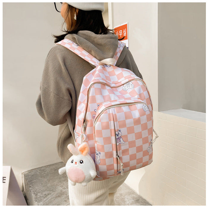 Wholesale Large Capacity Check Backpack JDC-BP-HNuo001