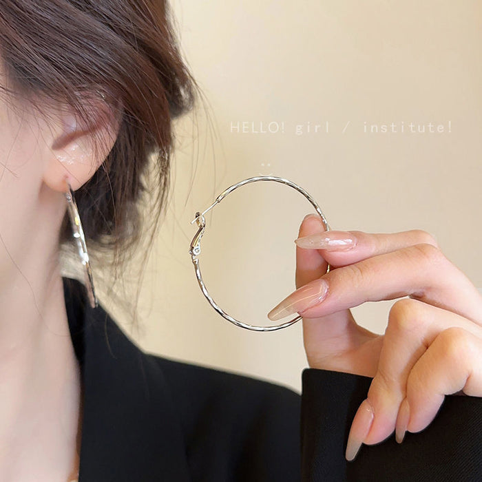 Wholesale 
High end irregular circle earrings for women, light luxury, niche design, exaggerated temperament, ear loops, ear buckles, and earrings