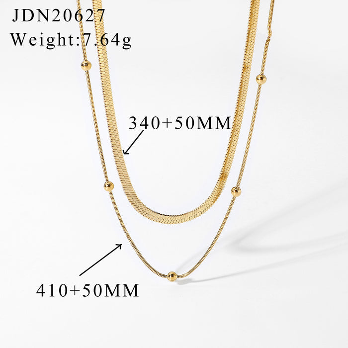 Wholesale Stacking Stainless Steel Round Bead Necklace JDC-NE-JD416