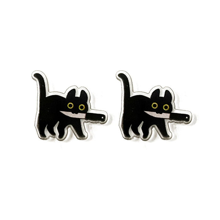 Wholesale Acrylic  Earrings Assassinate Cats Funny Earrings