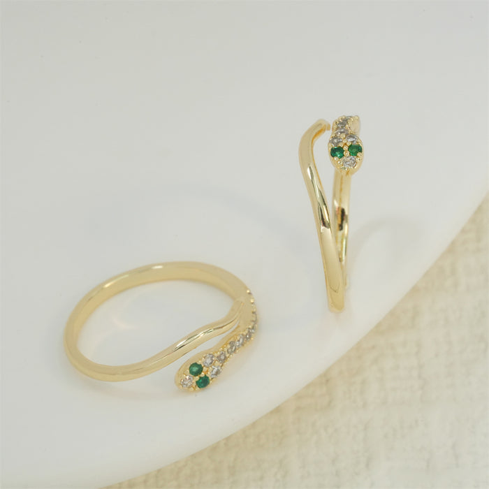 Wholesale Supply personalized snake shaped rings, fine opening rings, diamond inlaid small snake rings, couple rings wholesale