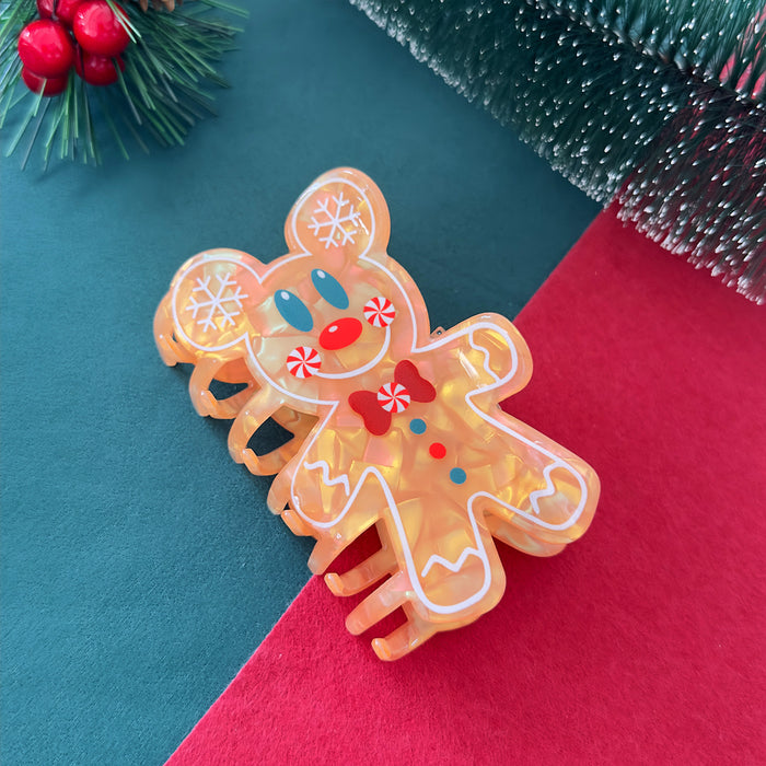 Wholesale Christmas Series Gripper Gingerbread Hairpin Elk Snowman Shark Clip Santa Hair Accessories