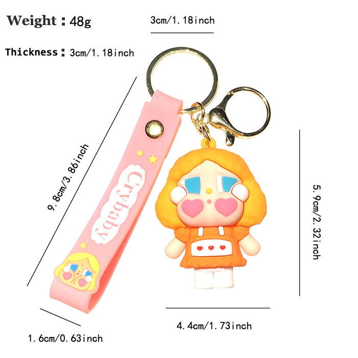 Wholesale Tear doll cartoon keychain cute  doll children' s school bag pendant keychain claw machine small gift